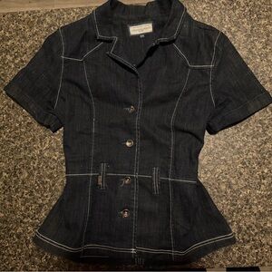 Lois Jeans & Jackets Dark Indigo Denim Button-Front Blouse